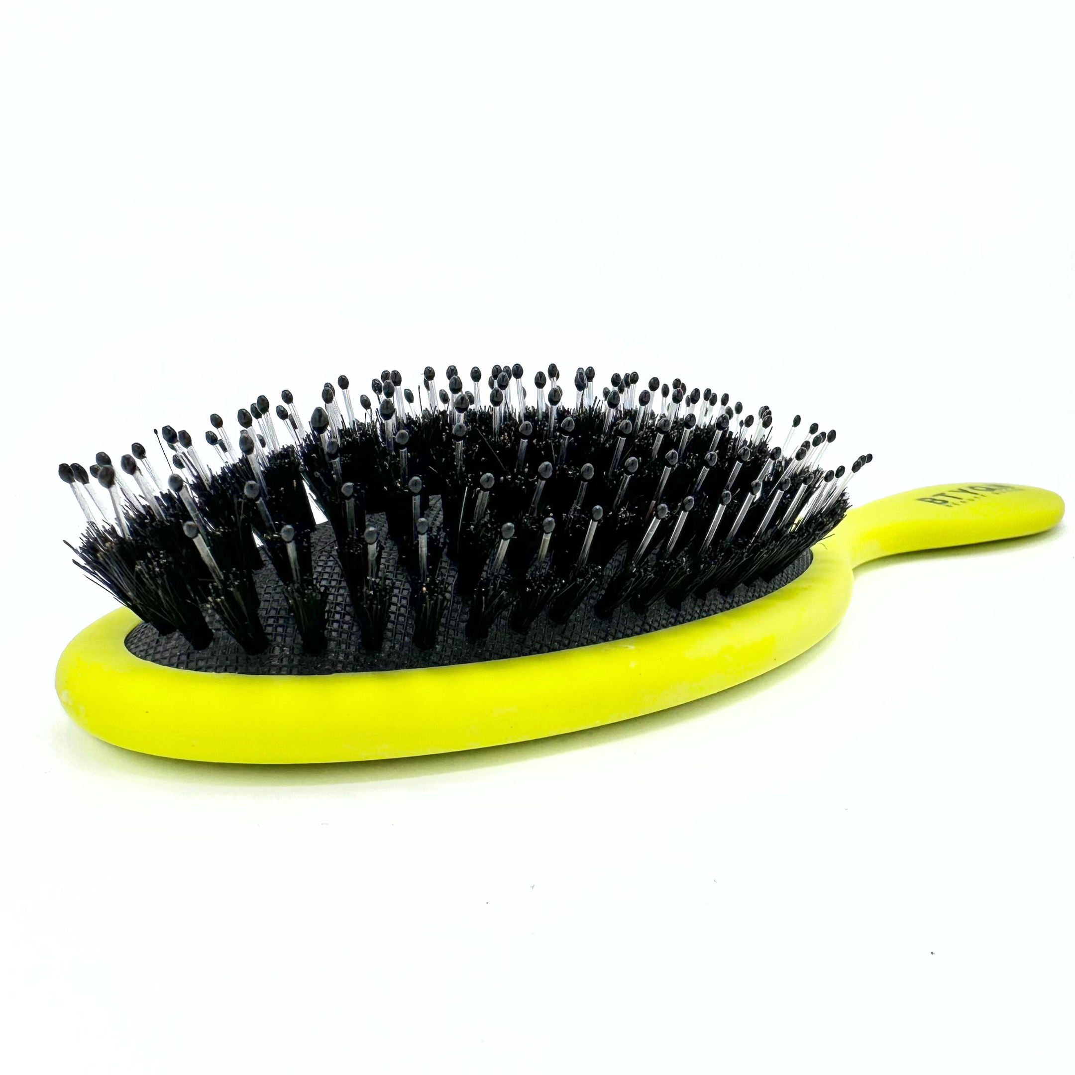 Deluxe Nylon/Boar Bristle Brush: Matte Neon Yellow