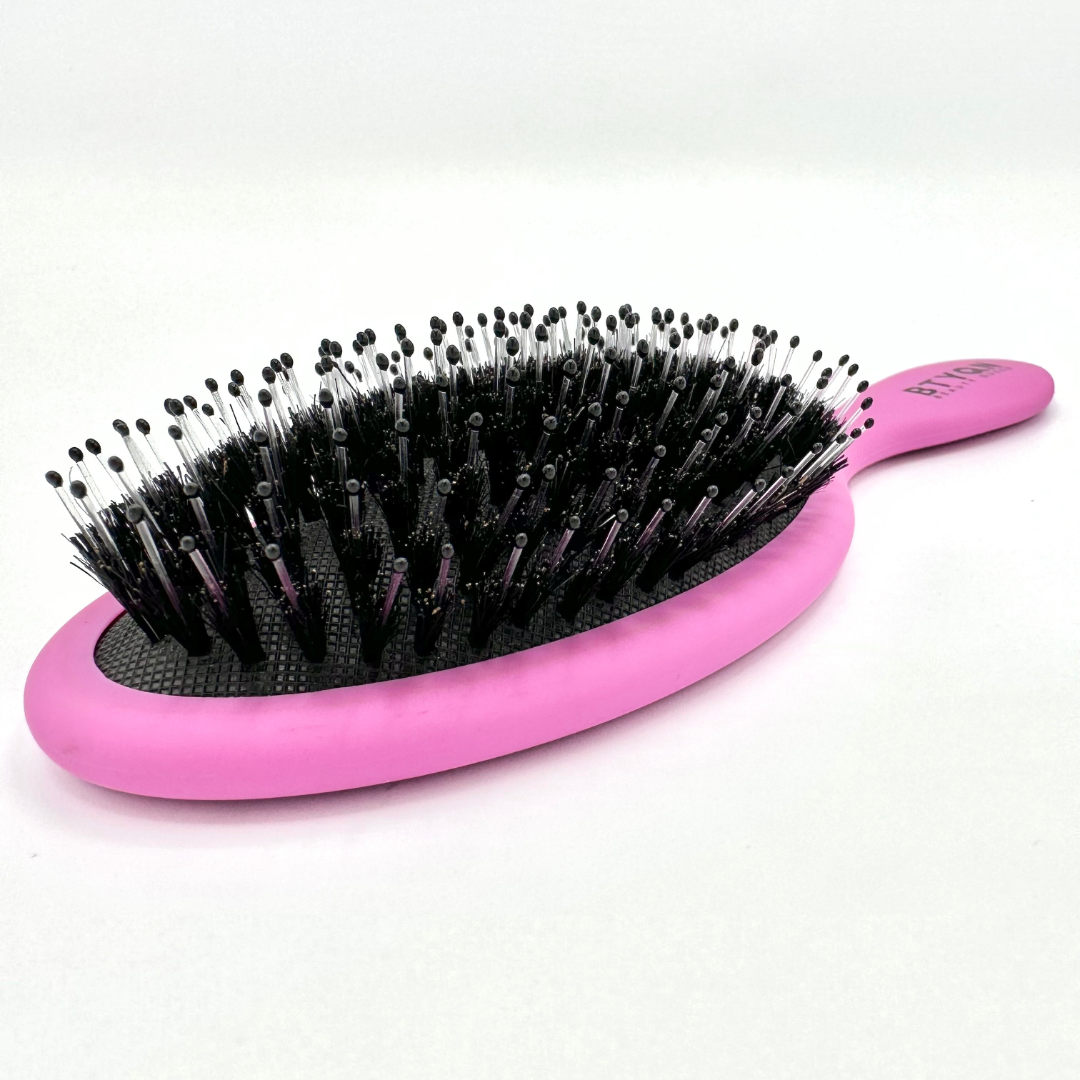 Deluxe Nylon/Boar Bristle Brush: Matte Pink